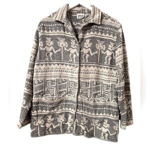 Vintage Chico’s Design aztec temple tribal woven jacket coat